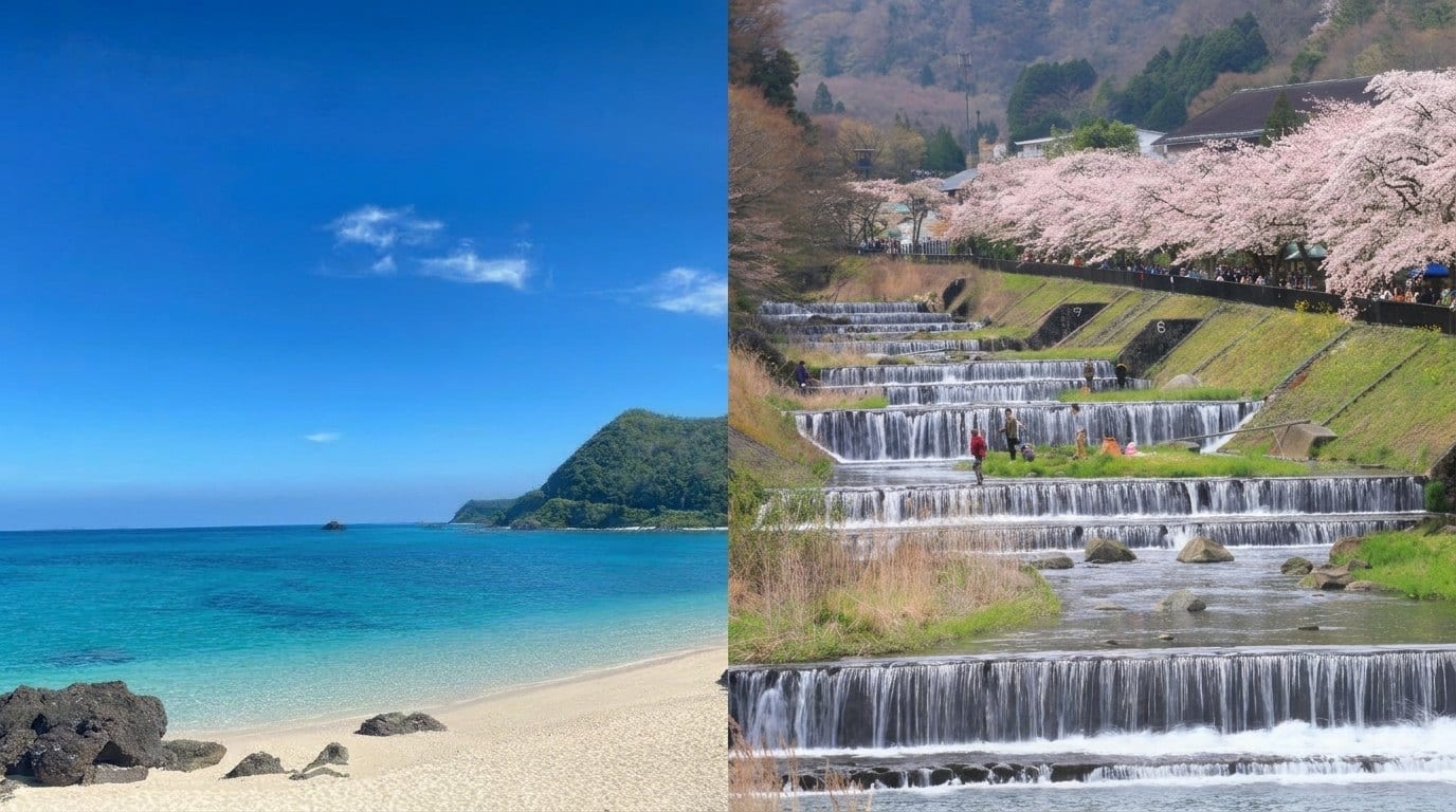島と山の写真